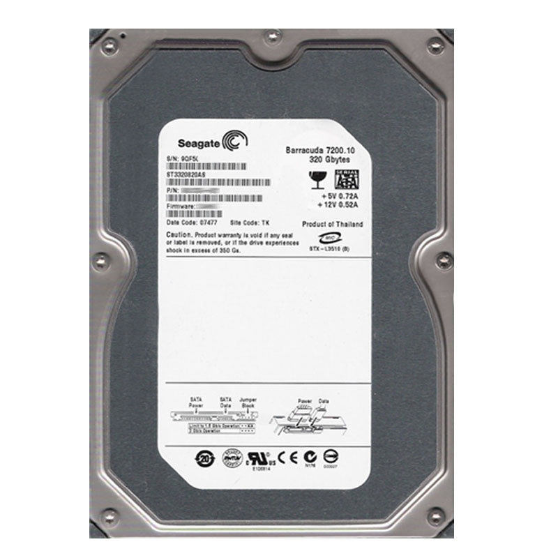 Seagate - 320GB 7.2K SATA 3.0Gbps 3.5" 8MB Cache Hard Drive - ST3320820AS