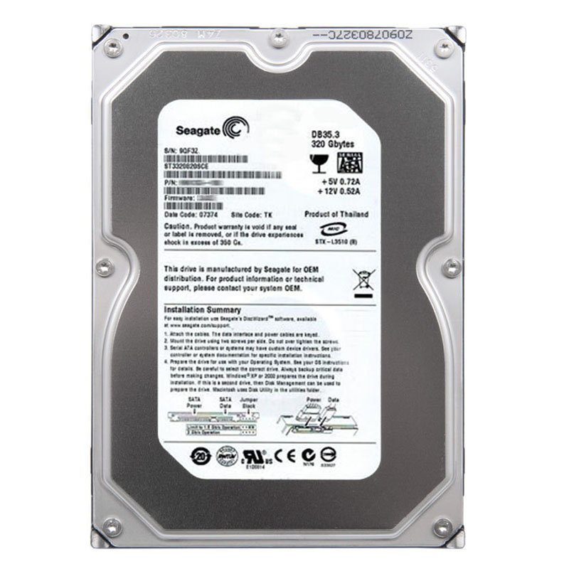 Seagate - 320GB 7.2K SATA 3.0Gbps 3.5" 8MB Cache Hard Drive - ST3320820SCE