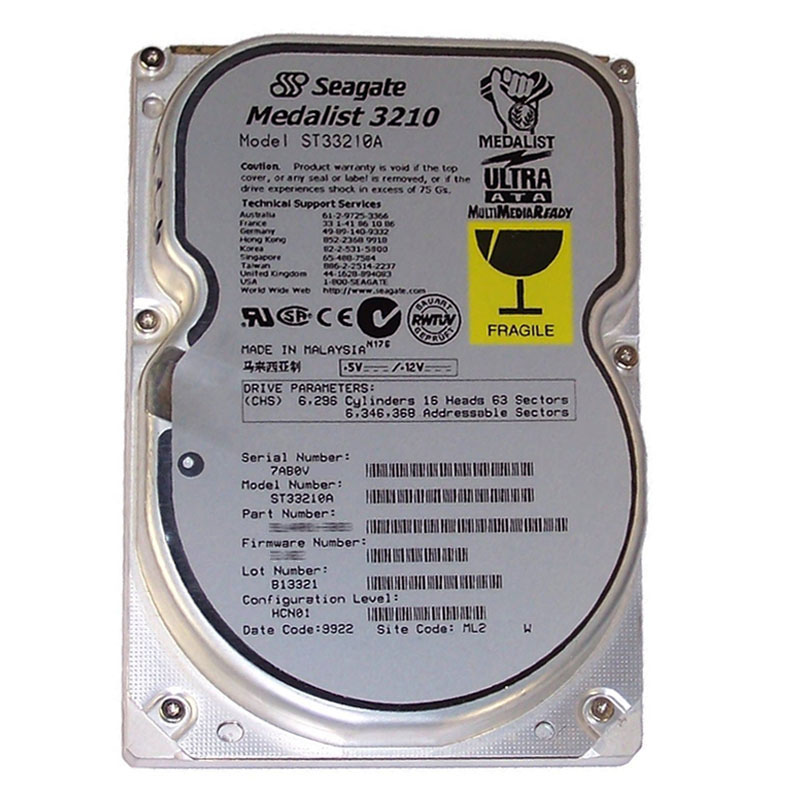 Seagate - 3.25GB 5.4K Ultra-ATA/33 3.5" 256KB Cache Hard Drive - ST33210A