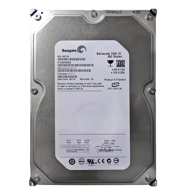 Seagate - 360GB 7.2K SATA 3.0Gbps 3.5" 8MB Cache Hard Drive - ST3360320AS