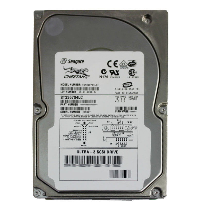 ST336704LC.jpg Seagate - 36.7GB 10K 80-PIN Ultra-160 SCSI 3.5" 4MB Cache Hard Drive - ST336704LC - Image 1