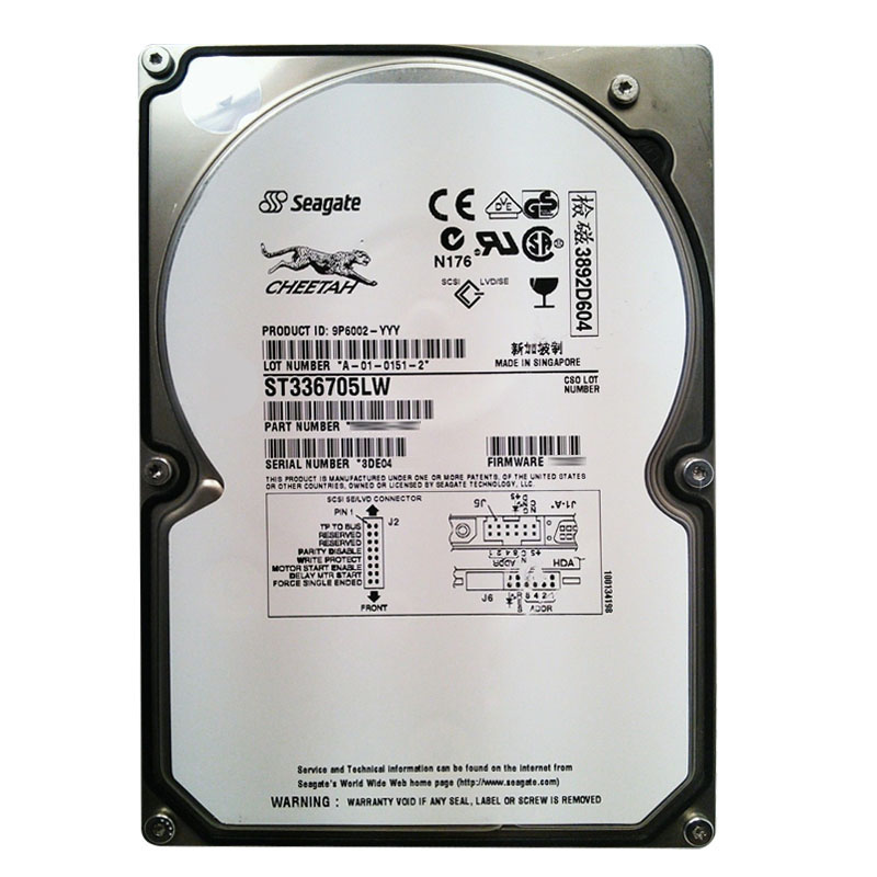 ST336705LW.jpg Seagate - 36.7GB 10K 68-PIN Ultra-160 SCSI 3.5" 4MB Cache Hard Drive - ST336705LW - Image 1