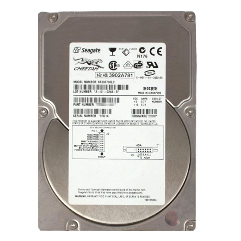 Seagate - 36.7GB 10K 80-PIN Ultra-160 SCSI 3.5" 4MB Cache Hard Drive - ST336706LC