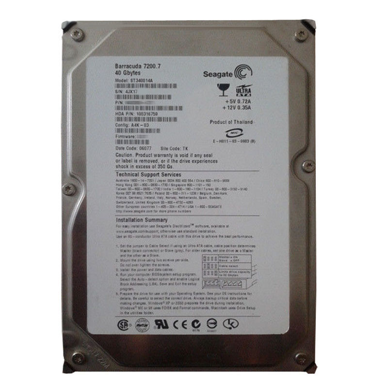 Seagate - 40GB 7.2K Ultra-ATA/100 3.5" 2MB Cache Hard Drive - ST340014A