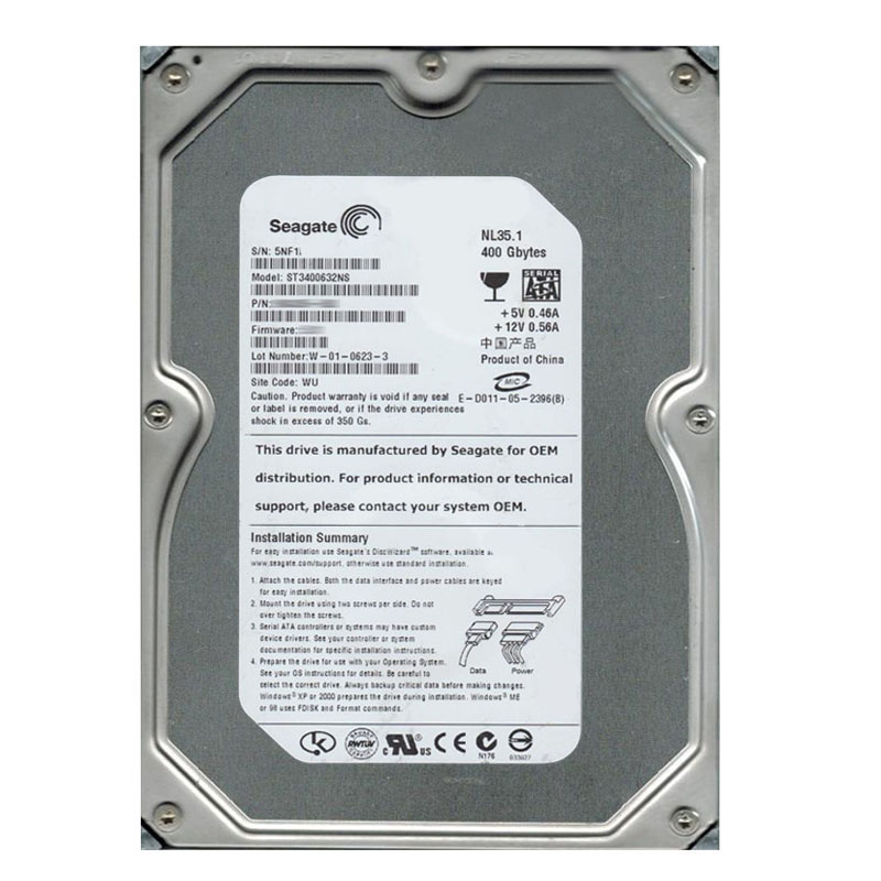 Seagate - 400GB 7.2K SATA 1.5Gbps 3.5" 16MB Cache Hard Drive - ST3400632NS