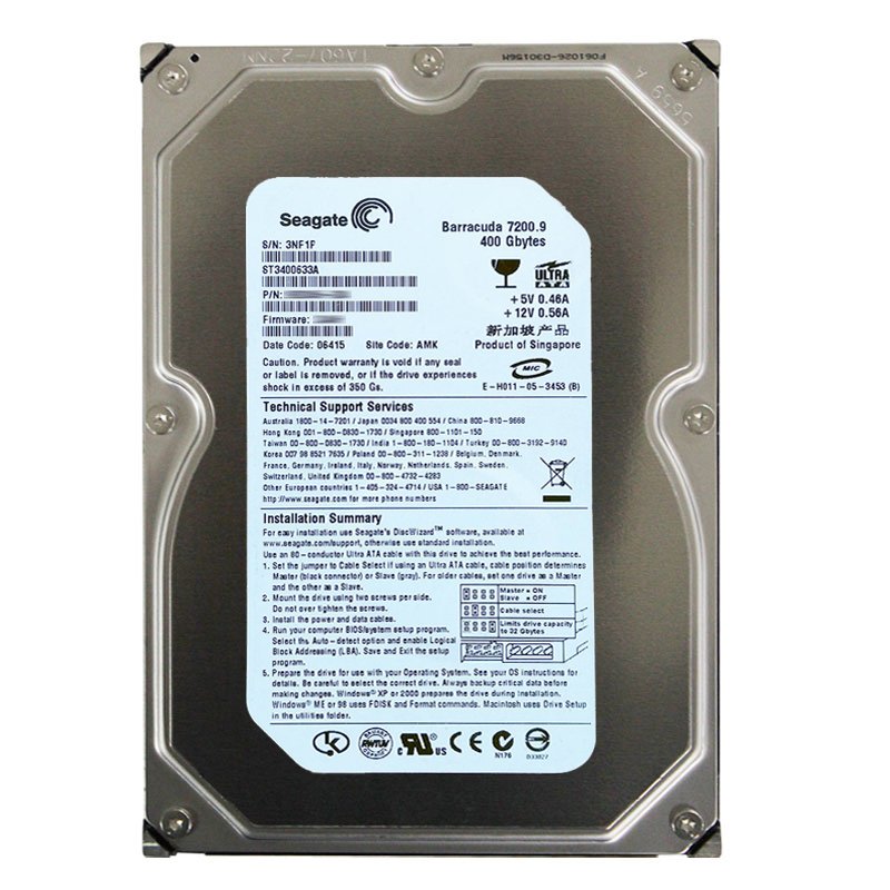 Seagate - 400GB 7.2K Ultra-ATA/100 3.5" 16MB Cache Hard Drive - ST3400633A