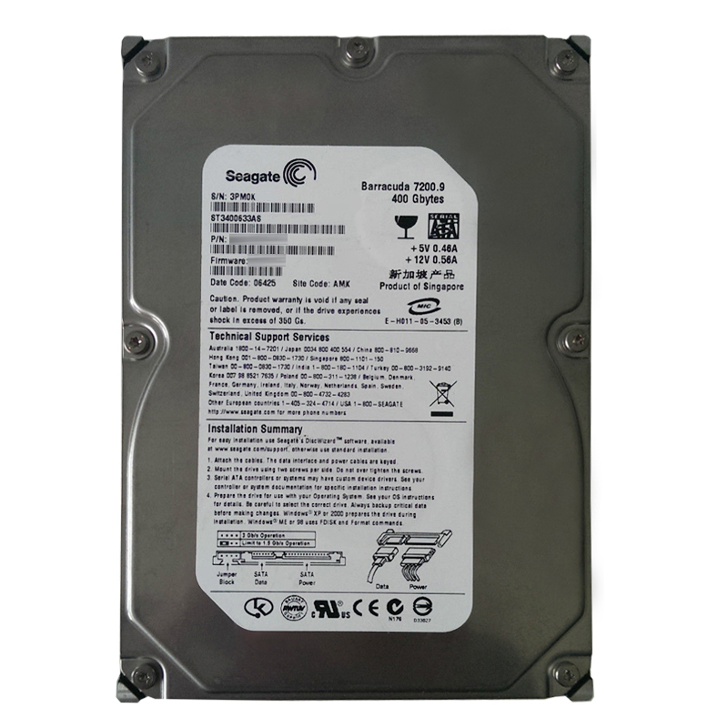 Seagate - 400GB 7.2K SATA 3.0Gbps 3.5" 16MB Cache Hard Drive - ST3400633AS