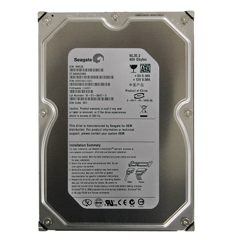 Seagate - 400GB 7.2K SATA 3.0Gbps 3.5" 16MB Cache Hard Drive - ST3400633NS