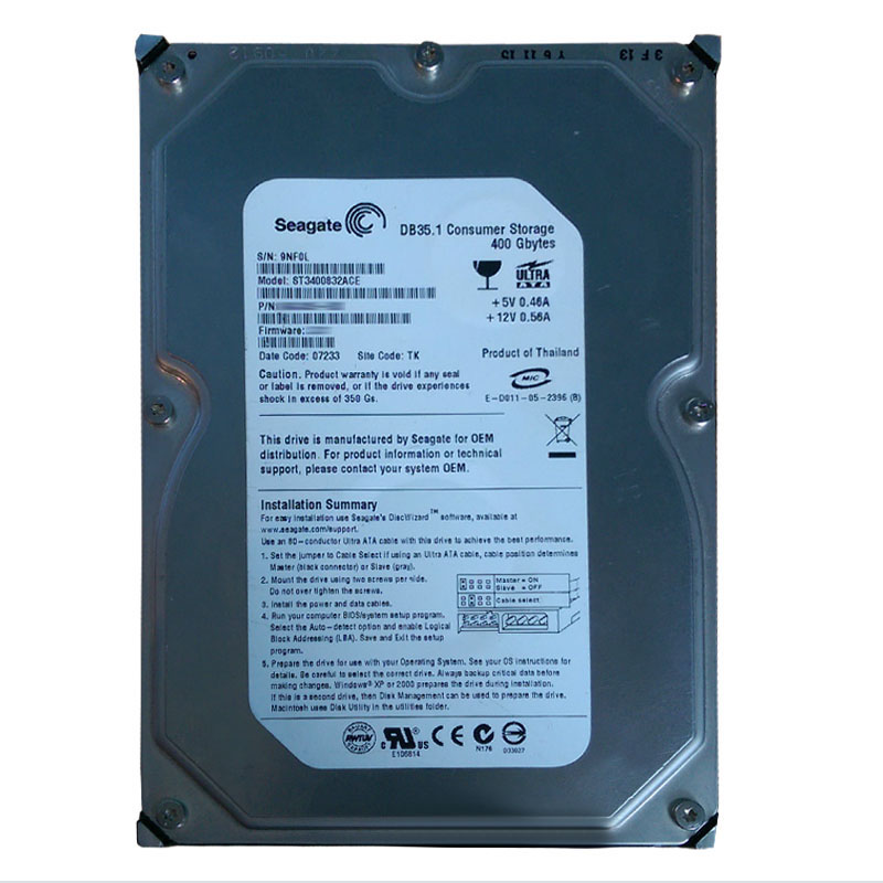 Seagate - 400GB 7.2K IDE 3.5" 8MB Cache Hard Drive - ST3400832ACE