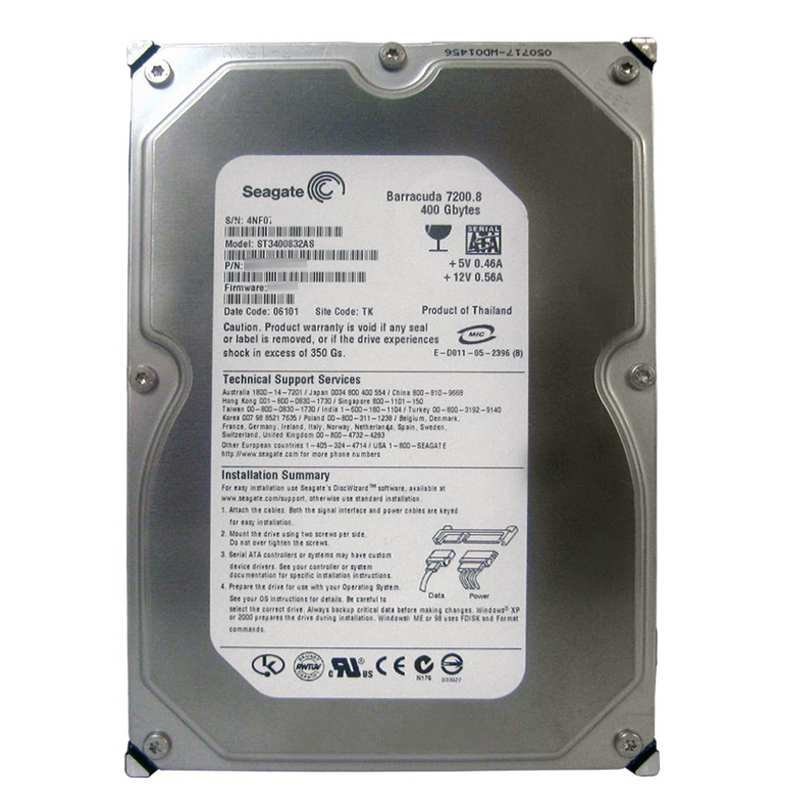 Seagate - 400GB 7.2K SATA 1.5Gbps 3.5" 8MB Cache Hard Drive - ST3400832AS