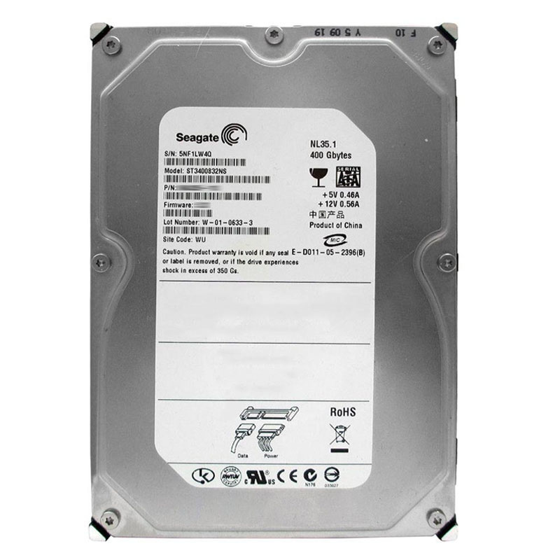ST3400832NS.jpg Seagate - 400GB 7.2K SATA 1.5Gbps 3.5" 8MB Cache Hard Drive - ST3400832NS - Image 1