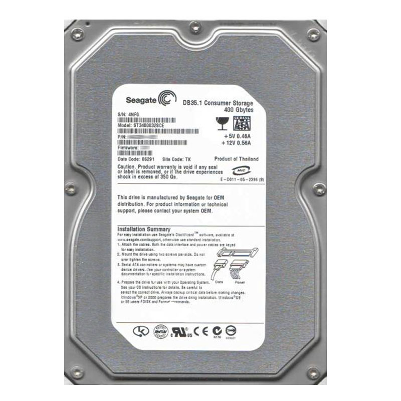 Seagate - 400GB 7.2K SATA 1.5Gbps 3.5" 8MB Cache Hard Drive - ST3400832SCE