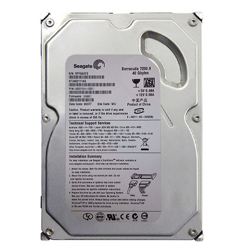 Seagate - 40GB 7.2K SATA 3.0Gbps 3.5" 2MB Cache Hard Drive - ST3402111AS
