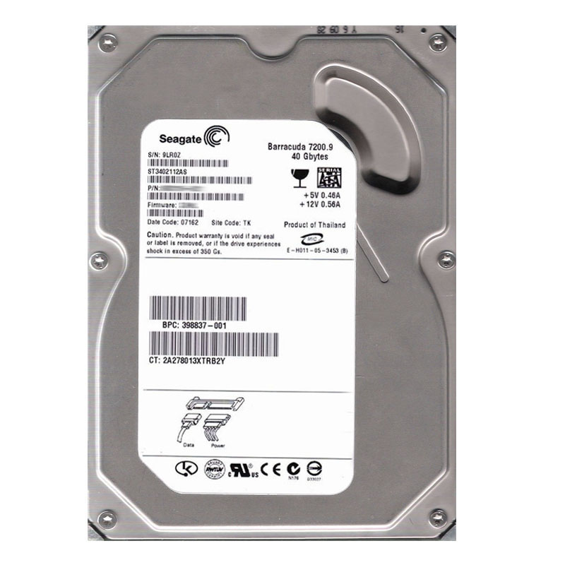 Seagate - 40GB 7.2K SATA 3.5" 8MB Cache Hard Drive - ST3402112AS