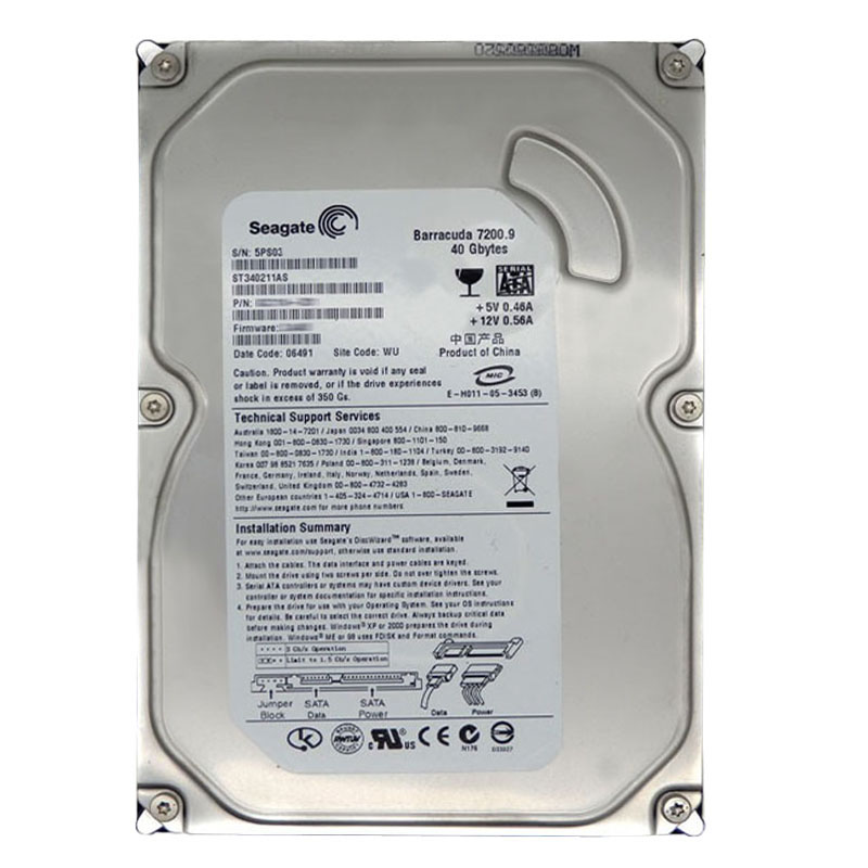 Seagate - 40GB 7.2K SATA 3.0Gbps 3.5" 2MB Cache Hard Drive - ST340211AS