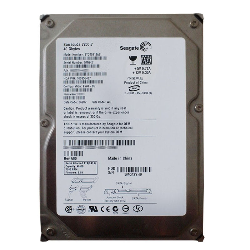 Seagate - 40GB 7.2K SATA 1.5Gbps 3.5" 2MB Cache Hard Drive - ST340212AS