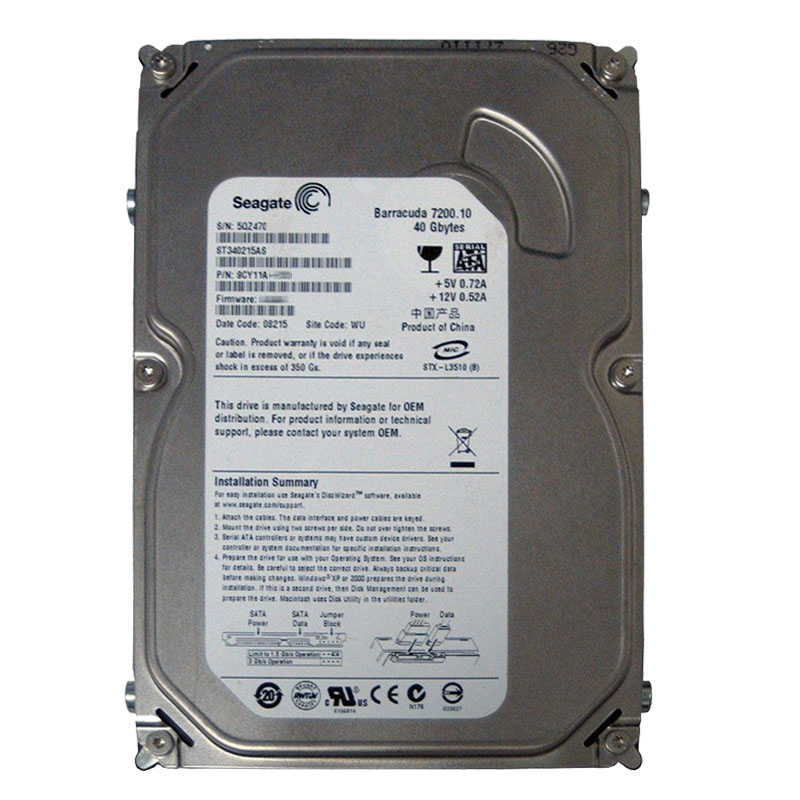 Seagate - 40GB 7.2K SATA 3.5" 2MB Cache Hard Drive - ST340215AS