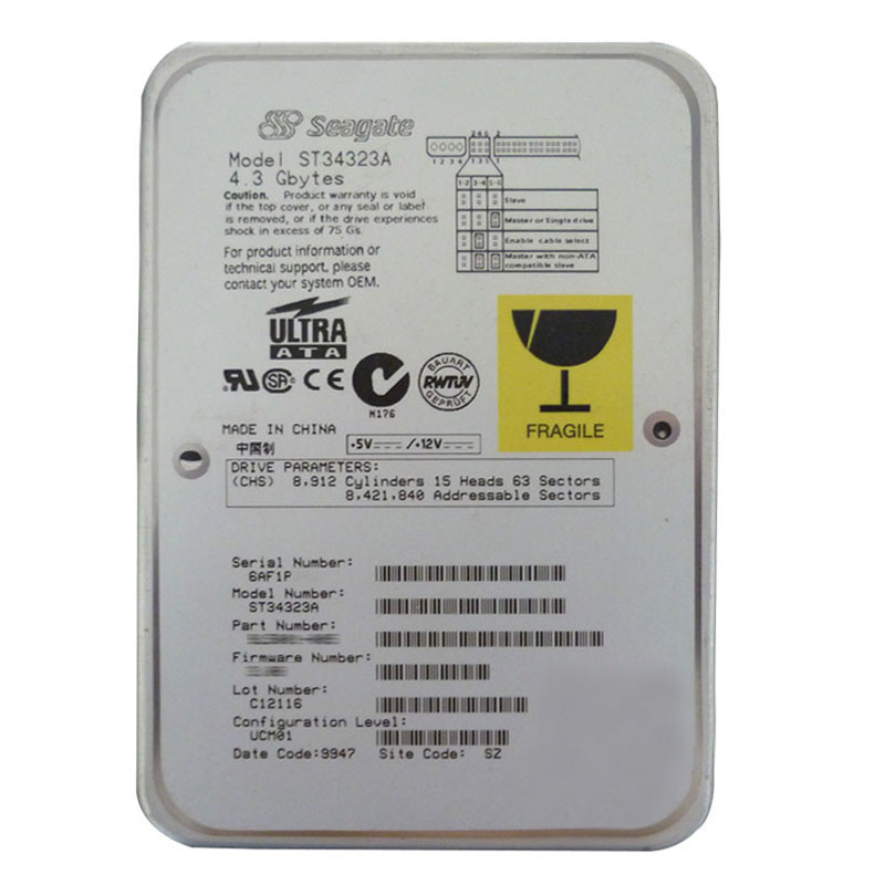 Seagate - 4.3GB 4.5K Ultra-ATA/33 3.5" 128KB Cache Hard Drive - ST34323A
