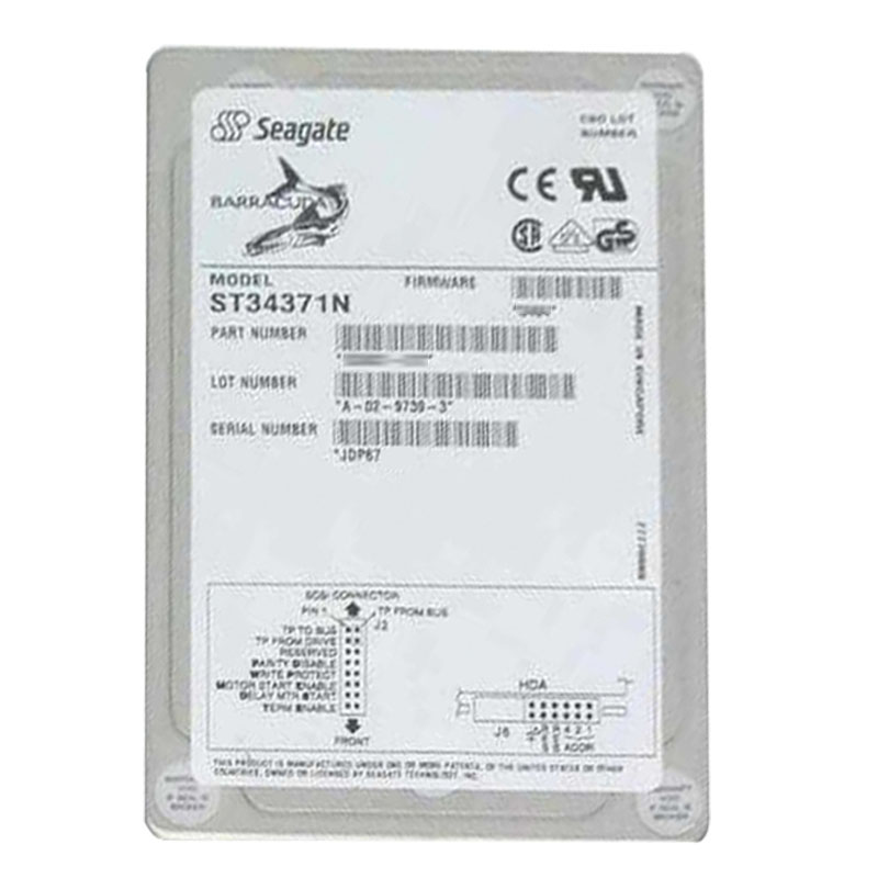 ST34371N.jpg Seagate - 4.3GB 7.2K 50-PIN SCSI 3.5" 2MB Cache Hard Drive - ST34371N - Image 1