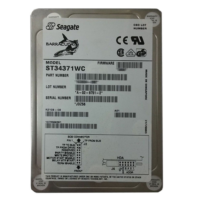 Seagate - 4.3GB 7.2K 80-PIN Ultra Wide SCSI 3.5" 512KB Cache Hard Drive - ST34371WC