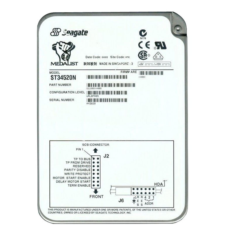 Seagate - 4.5GB 7.2K 50-PIN Ultra SCSI 3.5" 512KB Cache Hard Drive - ST34520N