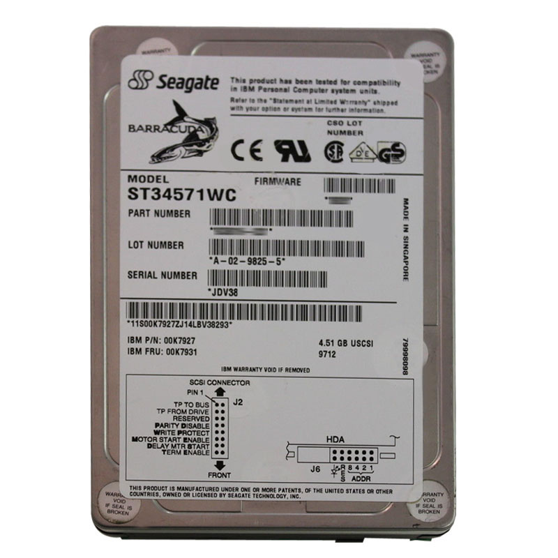 Seagate - 4.5GB 7.2K 80-PIN Ultra SCSI 3.5" 512KB Cache Hard Drive - ST34571WC