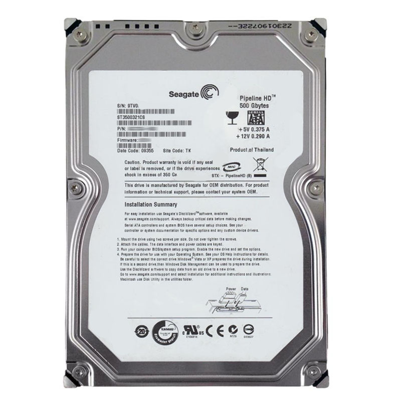 Seagate - 500GB 5.9K SATA 3.0Gbps 3.5" 8MB Cache Hard Drive - ST3500321CS
