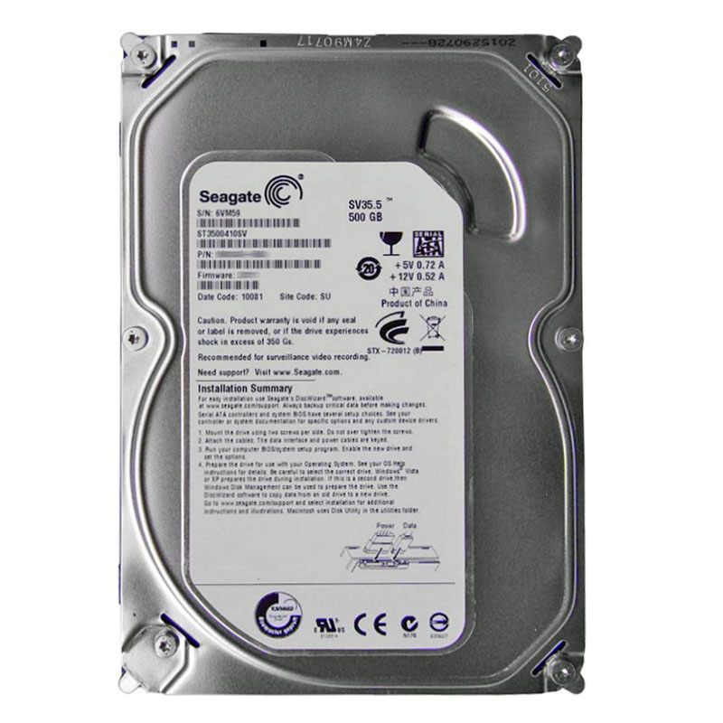 Seagate - 500GB 7.2K SATA 3.0Gbps 3.5" 16MB Cache Hard Drive - ST3500410SV