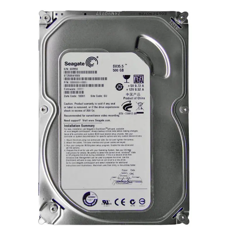 ST3500410SV.jpg Seagate - 500GB 7.2K SATA 3.0Gbps 3.5" 16MB Cache Hard Drive - ST3500410SV - Image 1