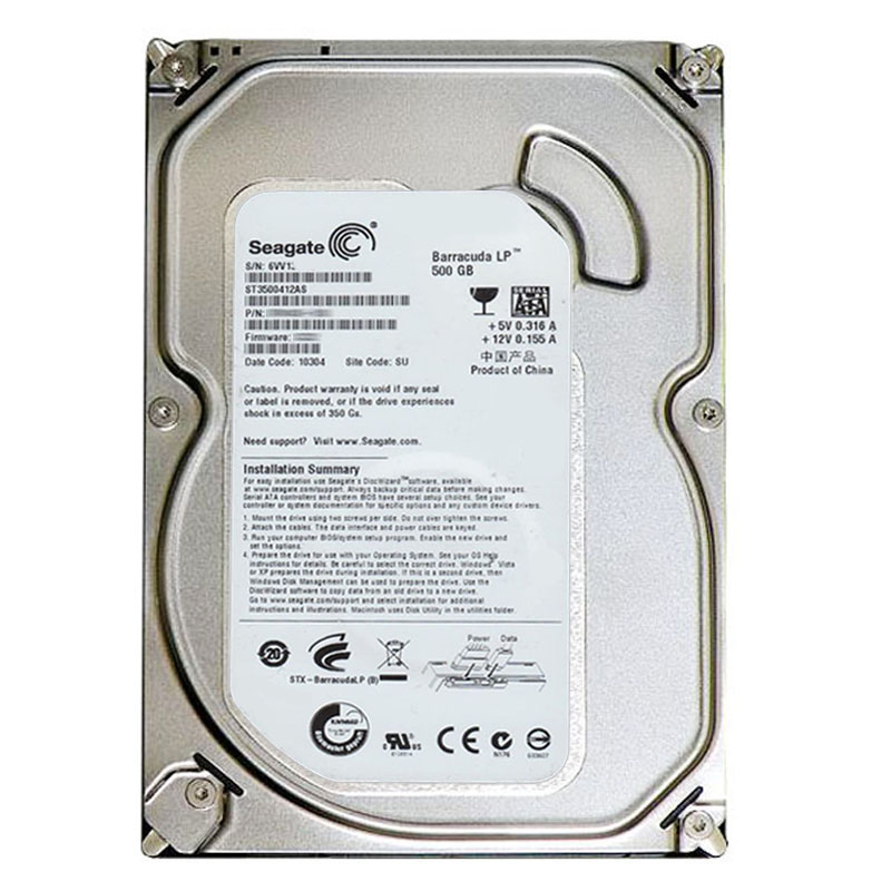 Seagate - 500GB 5.9K SATA 3.5" 16MB Cache Hard Drive - ST3500412AS