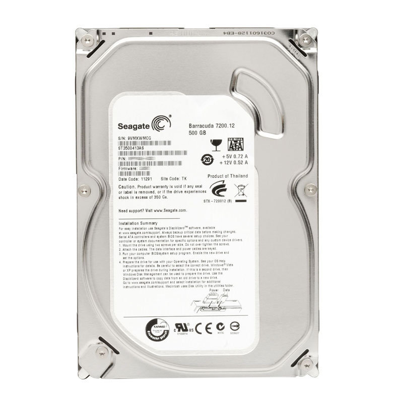 ST3500413AS.jpg Seagate - 500GB 7.2K SATA 6.0Gbps 3.5" 16MB Cache Hard Drive - ST3500413AS - Image 1