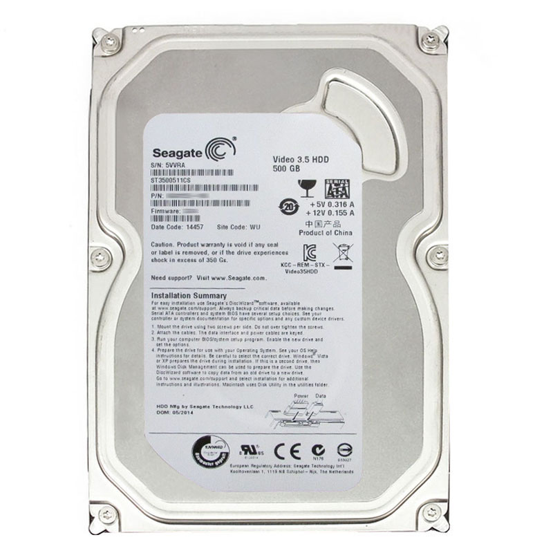 Seagate - 500GB 5.9K SATA 3.0Gbps 3.5" 32MB Cache Hard Drive - ST3500511CS