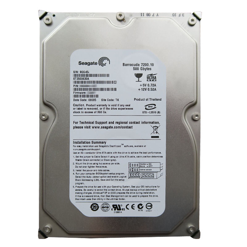Seagate - 500GB 7.2K Ultra-ATA/100 3.5" 16MB Cache Hard Drive - ST3500630A
