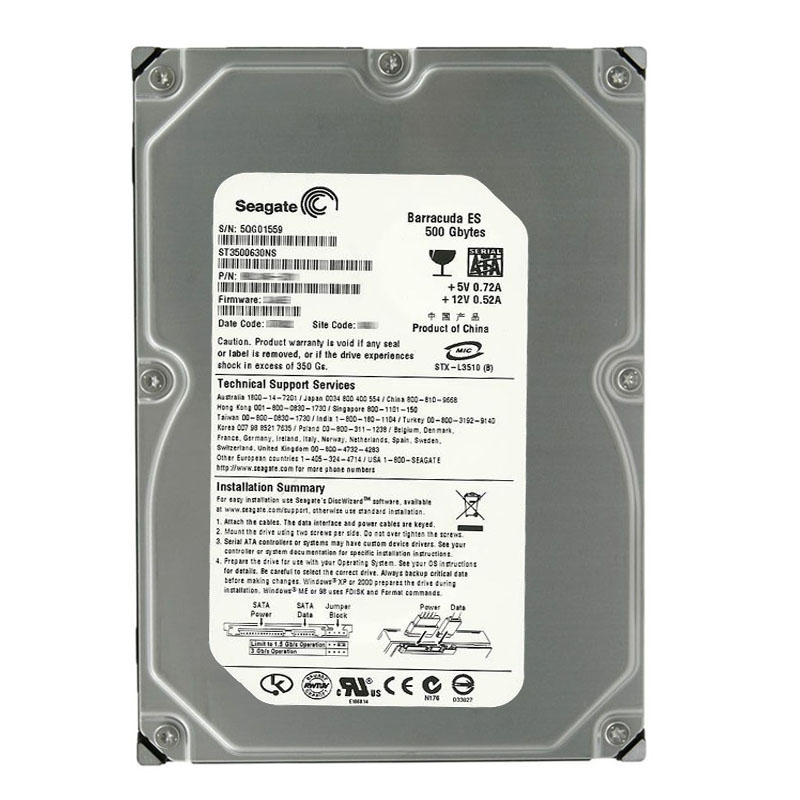 Seagate - 500GB 7.2K SATA 3.0Gbps 3.5" 16MB Cache Hard Drive - ST3500630NS