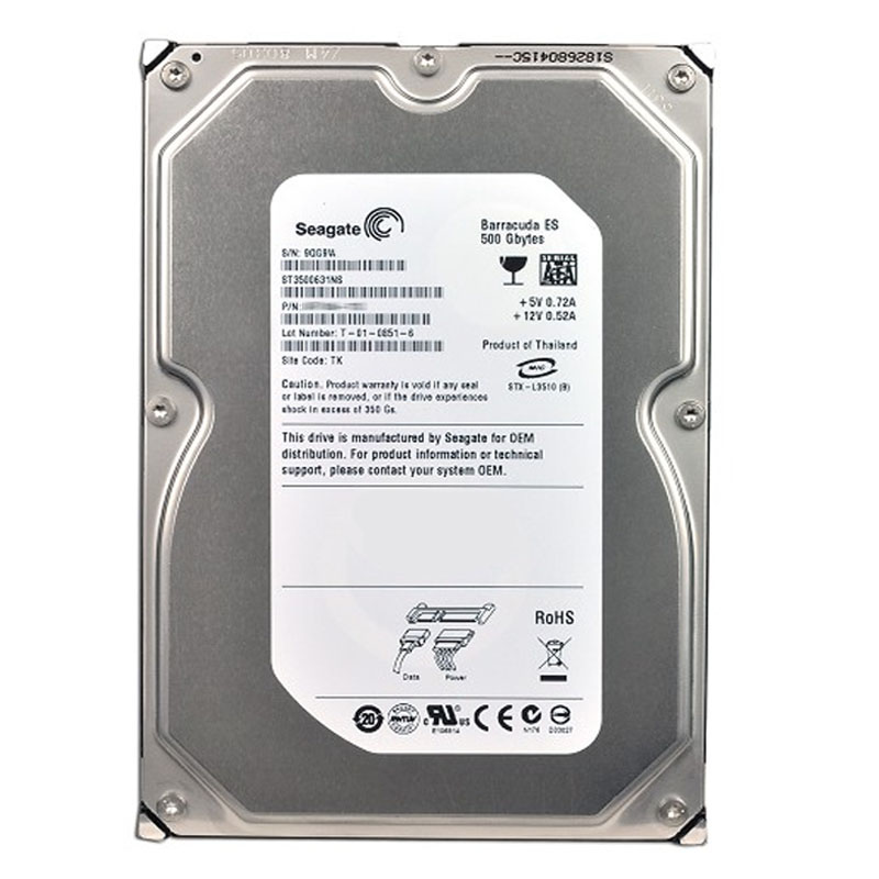 ST3500631NS.jpg Seagate - 500GB 7.2K SATA 3.0Gbps 3.5" 16MB Cache Hard Drive - ST3500631NS - Image 1