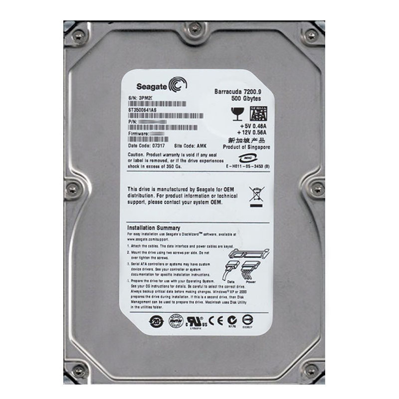 Seagate - 500GB 7.2K SATA 3.0Gbps 3.5" 16MB Cache Hard Drive - ST3500641AS
