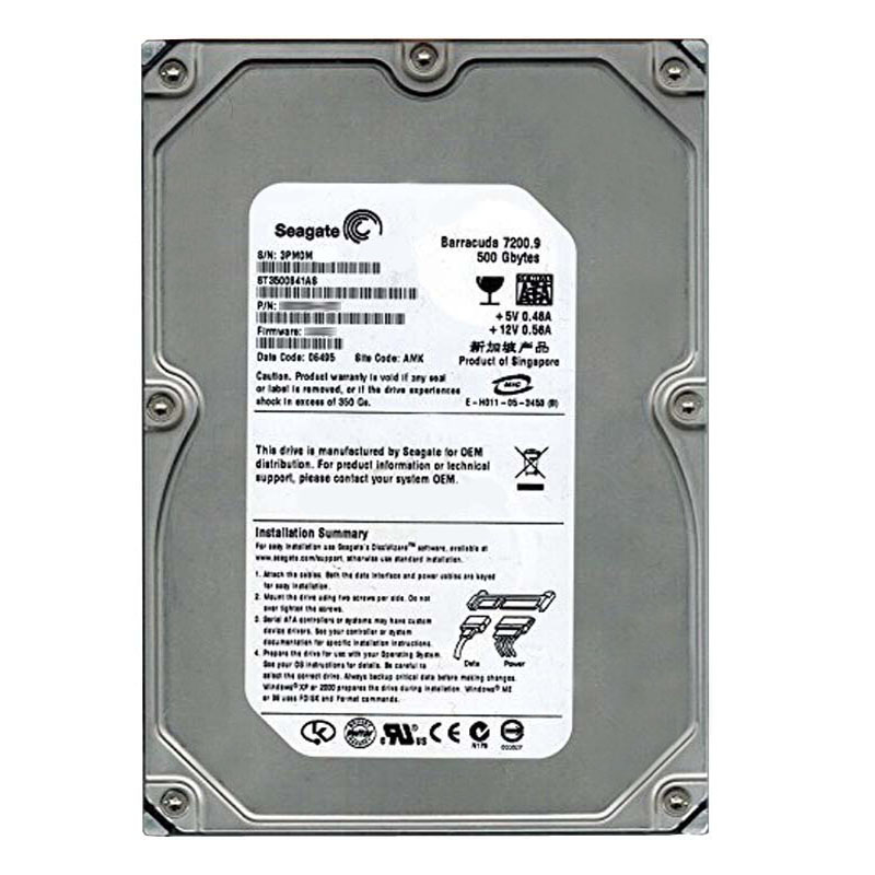 Seagate - 500GB 7.2K SATA 3.0Gbps 3.5" 8MB Cache Hard Drive - ST3500841AS