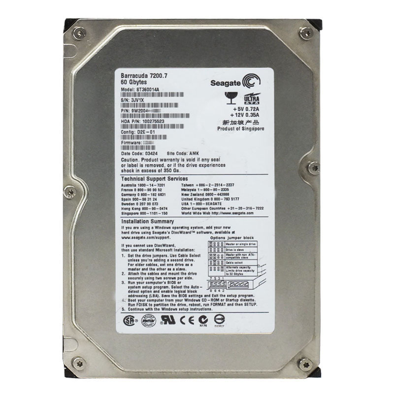 Seagate - 60GB 7.2K Ultra-ATA/100 3.5" 2MB Cache Hard Drive - ST360014A