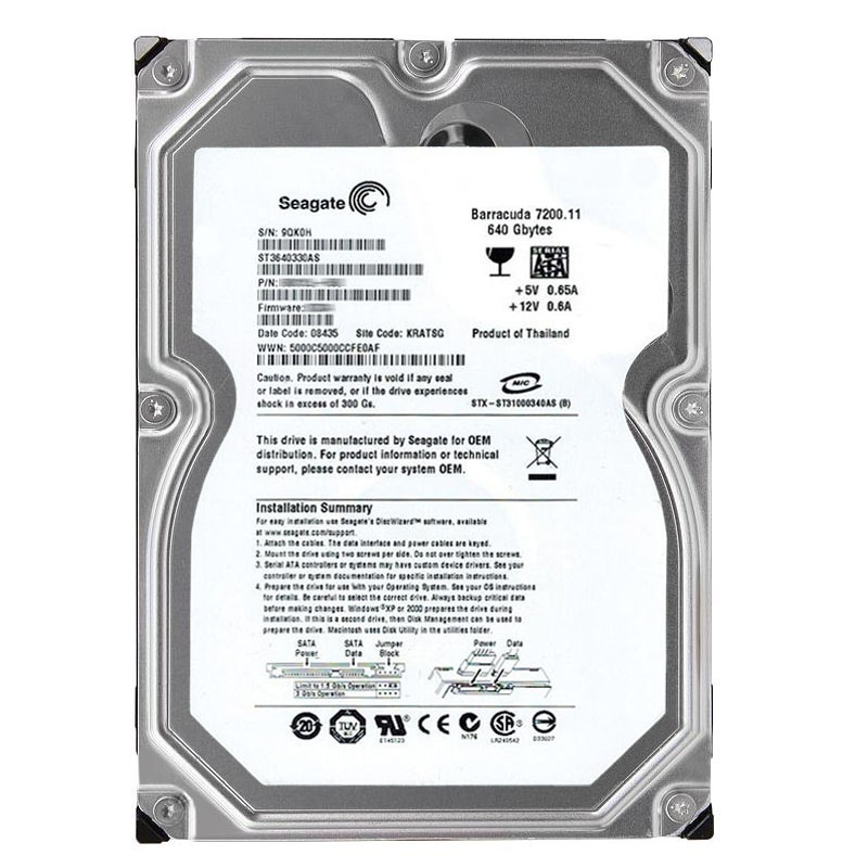Seagate - 640GB 7.2K SATA 3.5" 32MB Cache Hard Drive - ST3640330AS
