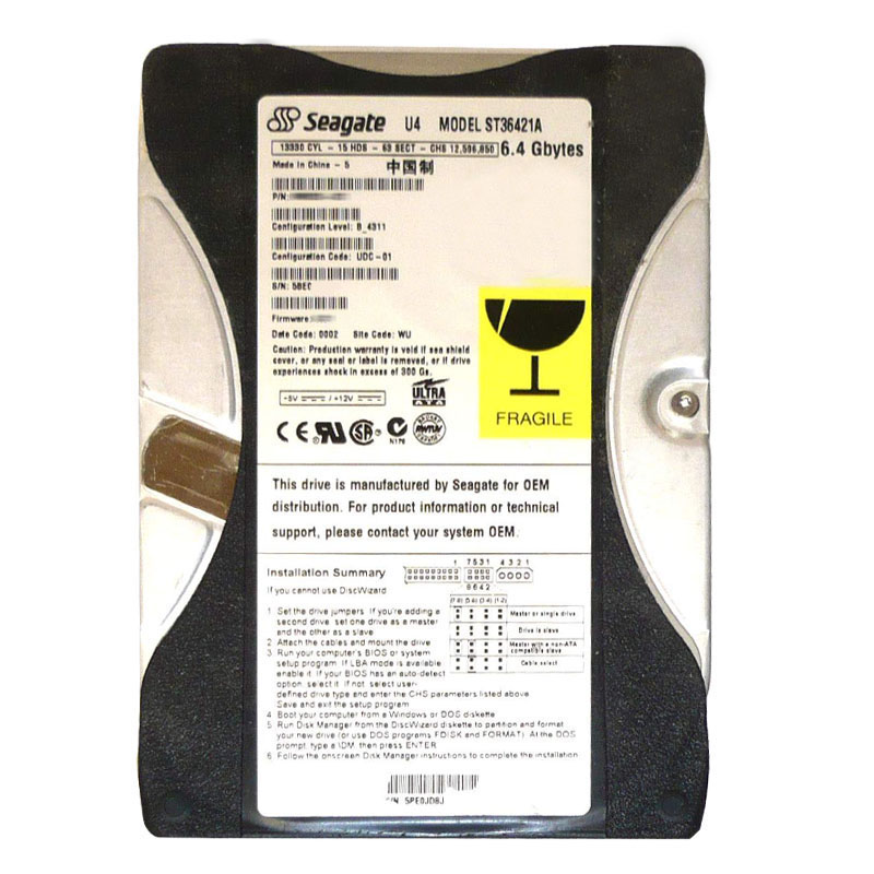 Seagate - 6.45GB 5.4K Ultra-ATA/66 3.5" 256KB Cache Hard Drive - ST36421A