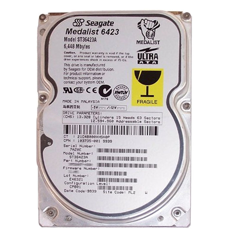 Seagate - 6.4GB 5.4K Ultra-ATA/33 3.5" 512KB Cache Hard Drive - ST36423A