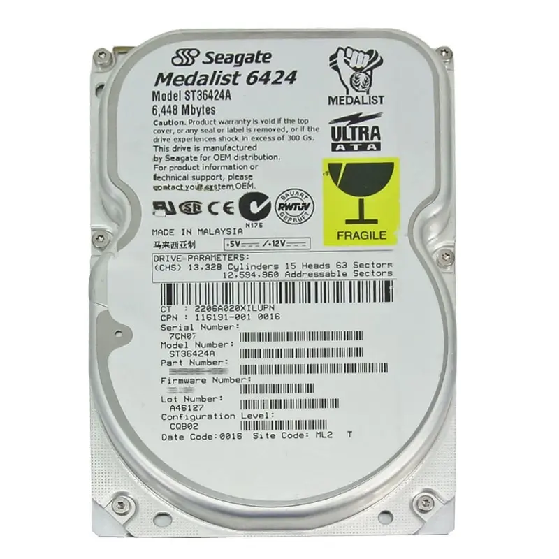ST36424A.jpg Seagate - 6.4GB 5.4K IDE 3.5" 128KB Cache Hard Drive - ST36424A - Image 1