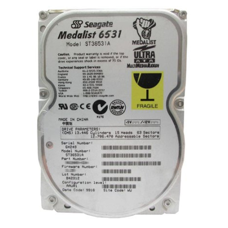 Seagate - 6.5GB 5.4K Ultra-ATA/33 3.5" 128KB Cache Hard Drive - ST36531A