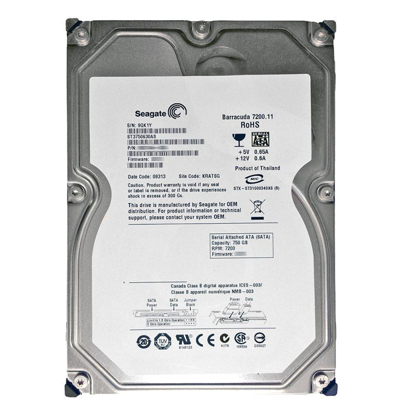Seagate - 750GB 7.2K SATA 3.0Gbps 3.5" 16MB Cache Hard Drive - ST3750630AS