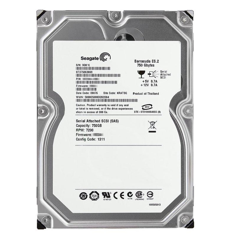 Seagate - 750GB 7.2K SAS 3.0Gbps 3.5" 16MB Cache Hard Drive - ST3750630SS
