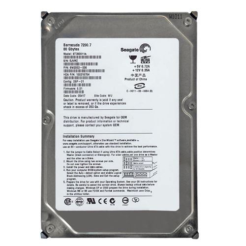Seagate - 80GB 7.2K Ultra-IDE ATA/100 3.5" 2MB Cache Hard Drive - ST380011A