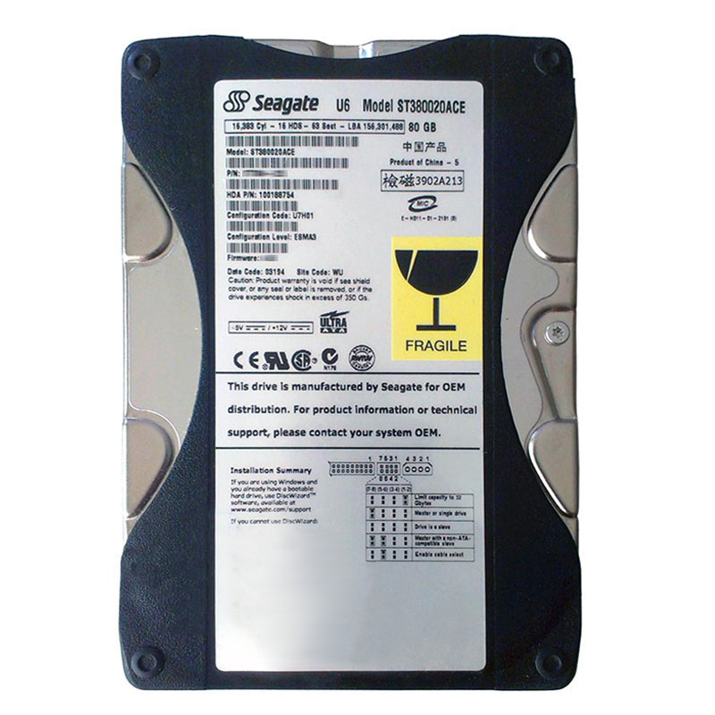Seagate - 80GB 5.4K IDE 3.5" 2MB Cache Hard Drive - ST380020ACE