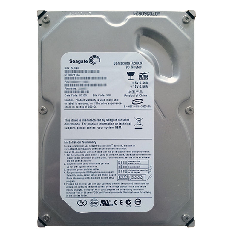 Seagate - 80GB 7.2K Ultra-ATA/100 3.5" 2MB Cache Hard Drive - ST3802110A