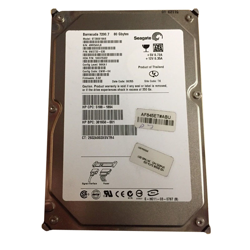 Seagate - 80GB 7200RPM SATA Hard Drive - ST380819AS-S
