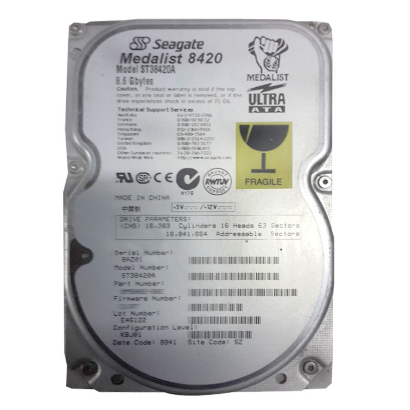 Seagate - 8.62GB 5.4K Ultra-ATA/33 3.5" 512KB Cache Hard Drive - ST38420A
